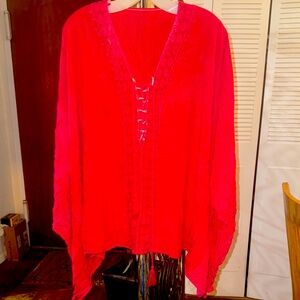 Women’s Pink Swim beach cover up short length.